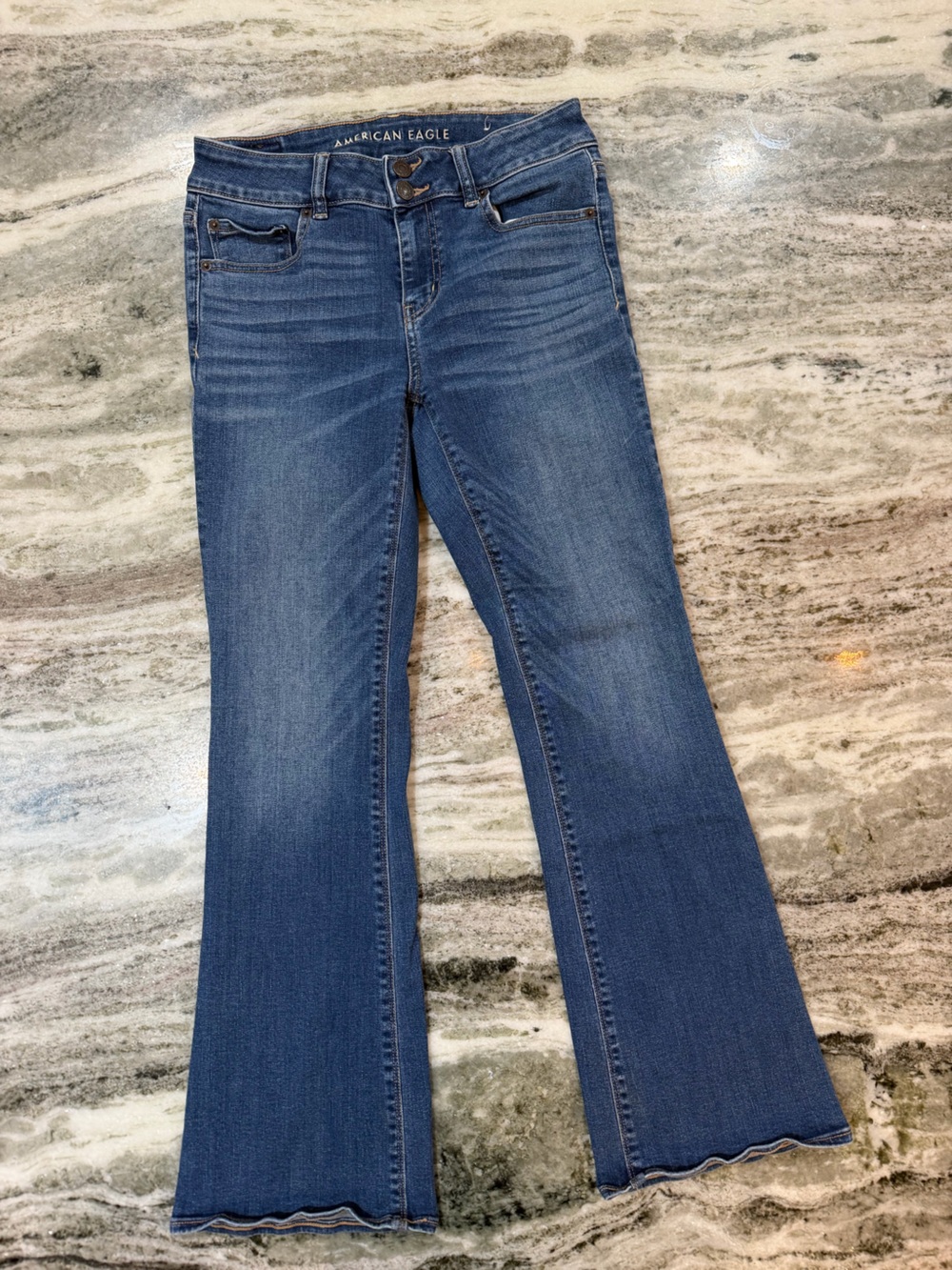 American Eagle Blue Bootcut Flare Jeans “Artist Flare” Size 8 Short